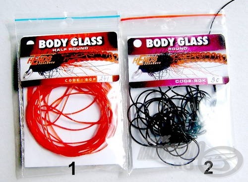 Body glass: 1. félkör, 2. kör metszetű, amire a body glass feliratelőtti kis jel is utal