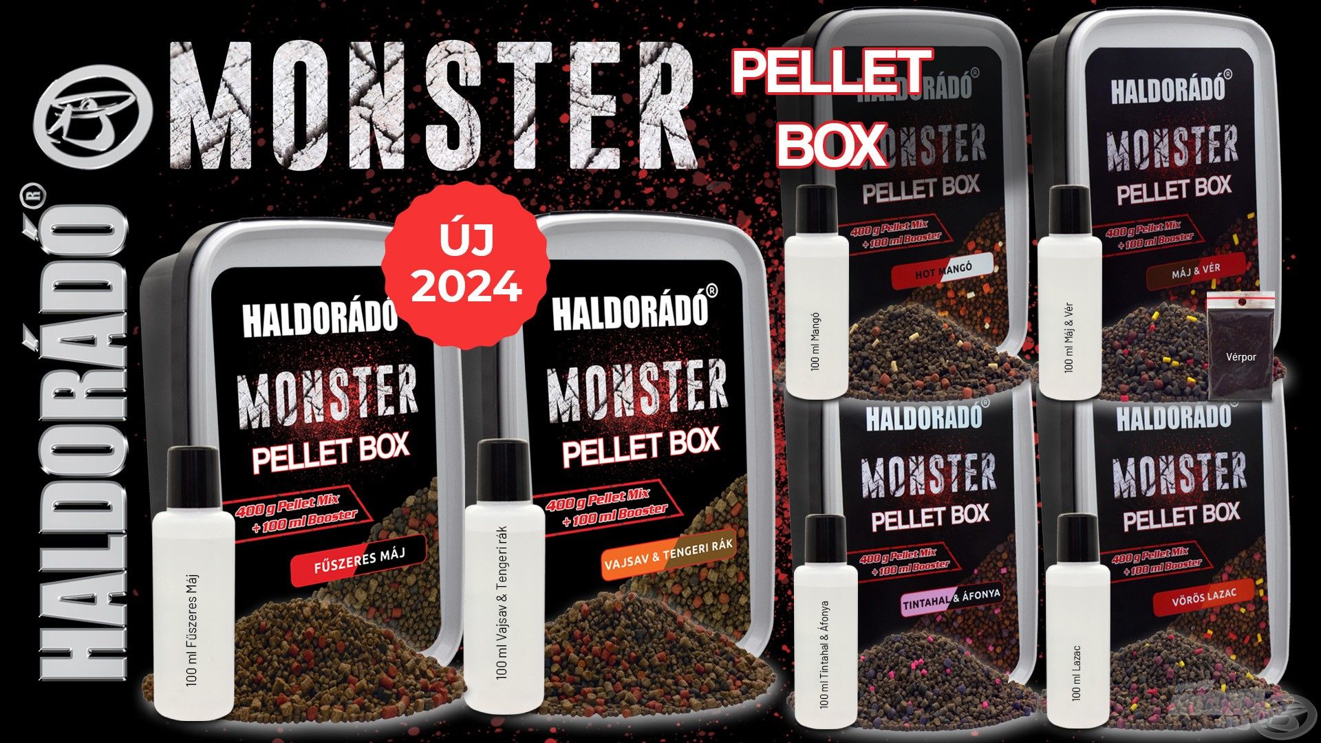 Jelentősen kibővült a MONSTER termékcsaládunk, minden korábbi széria megkapta a Fűszeres Máj, illetve Vajsav & Tengeri rák változatokat, így a MONSTER Pellet Box…