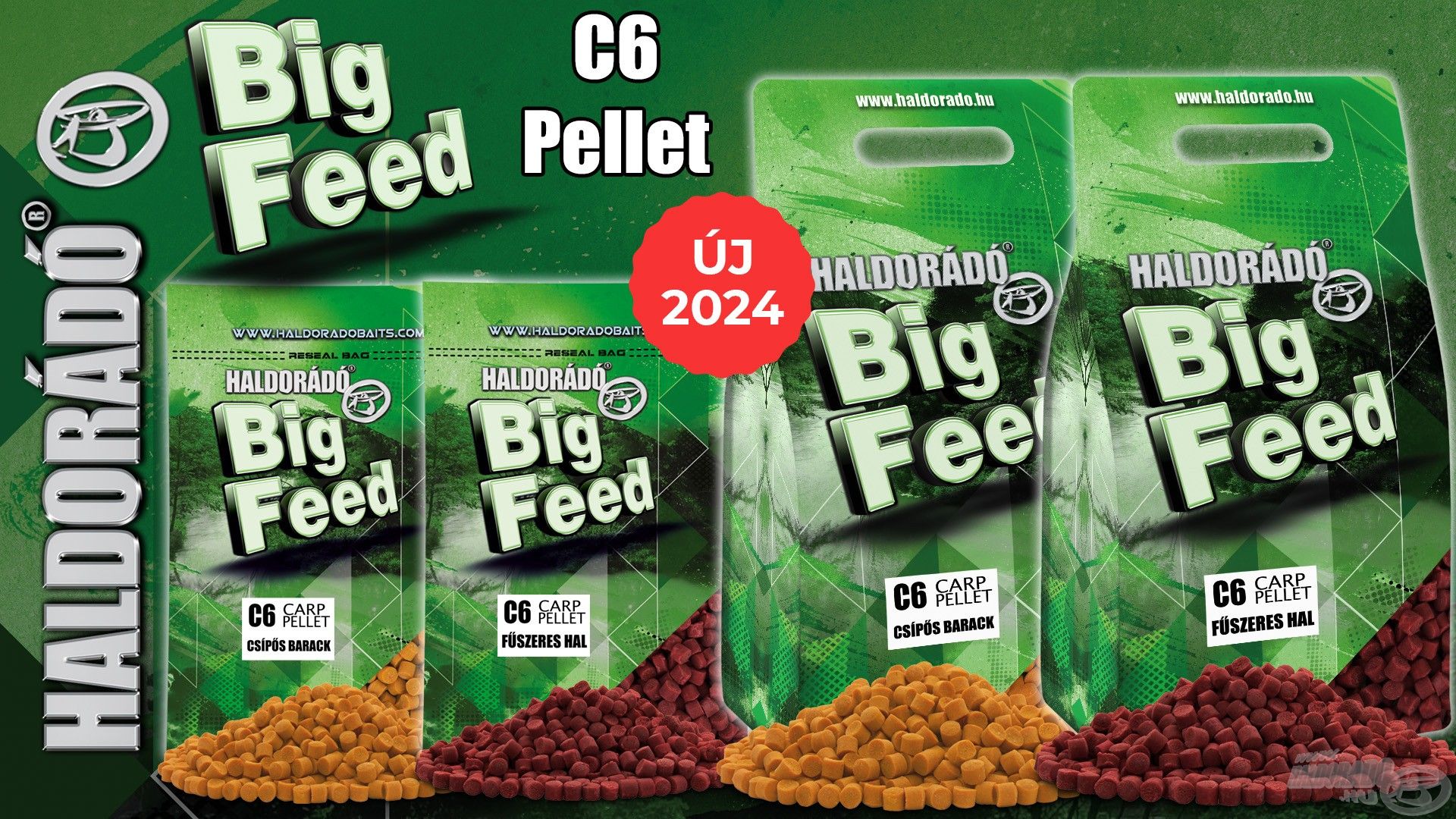 A Big Feed C6 Pelletek a Csípős back, illetve Fűszeres Hal ízekkel bővülnek, 700 és 2000 grammos kiszerelésben!