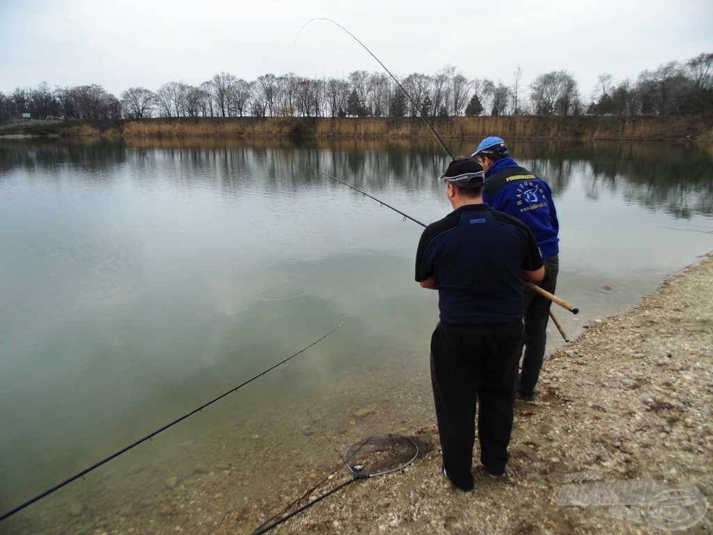 Sok olyan dolog történik horgászat közben, ami nem kerül be a cikkekbe, de ami szerepel benne, az garantáltan megjárta a vízpartokat (itt éppen Garai Gabi barátom szerelékét kuszáltam össze bénaságom miatt )