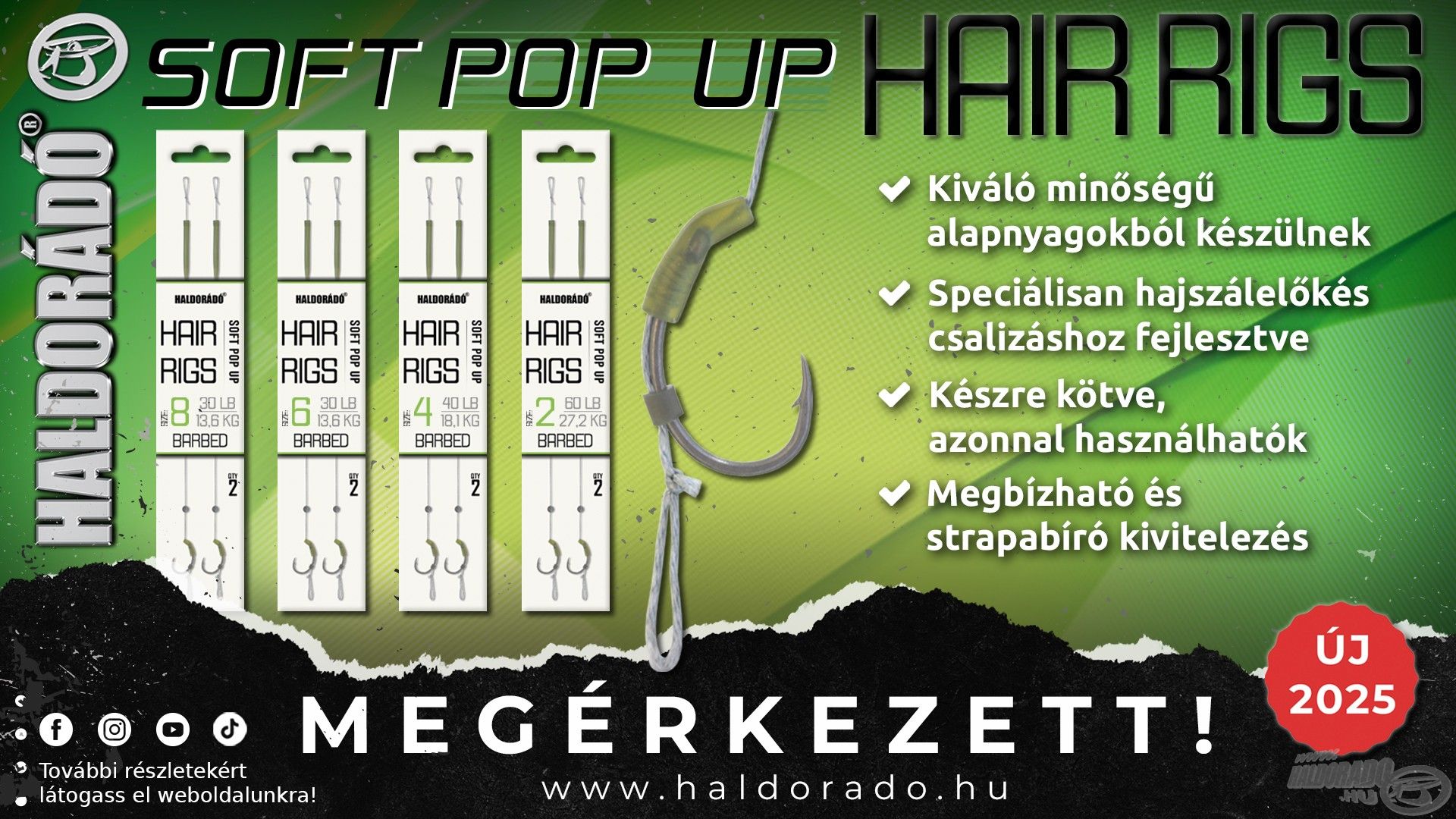 Figyelmedbe ajánlom a Soft Pop Up Hair Rigs termékcsaládot, amely ideális, készre kötött előkéket kínál ezekhez a csalikhoz (is)