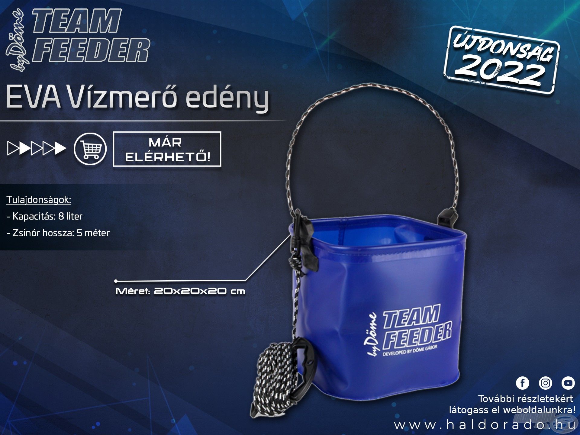 EVA Vízmerő edény 5 m zsinórral 8 Liter