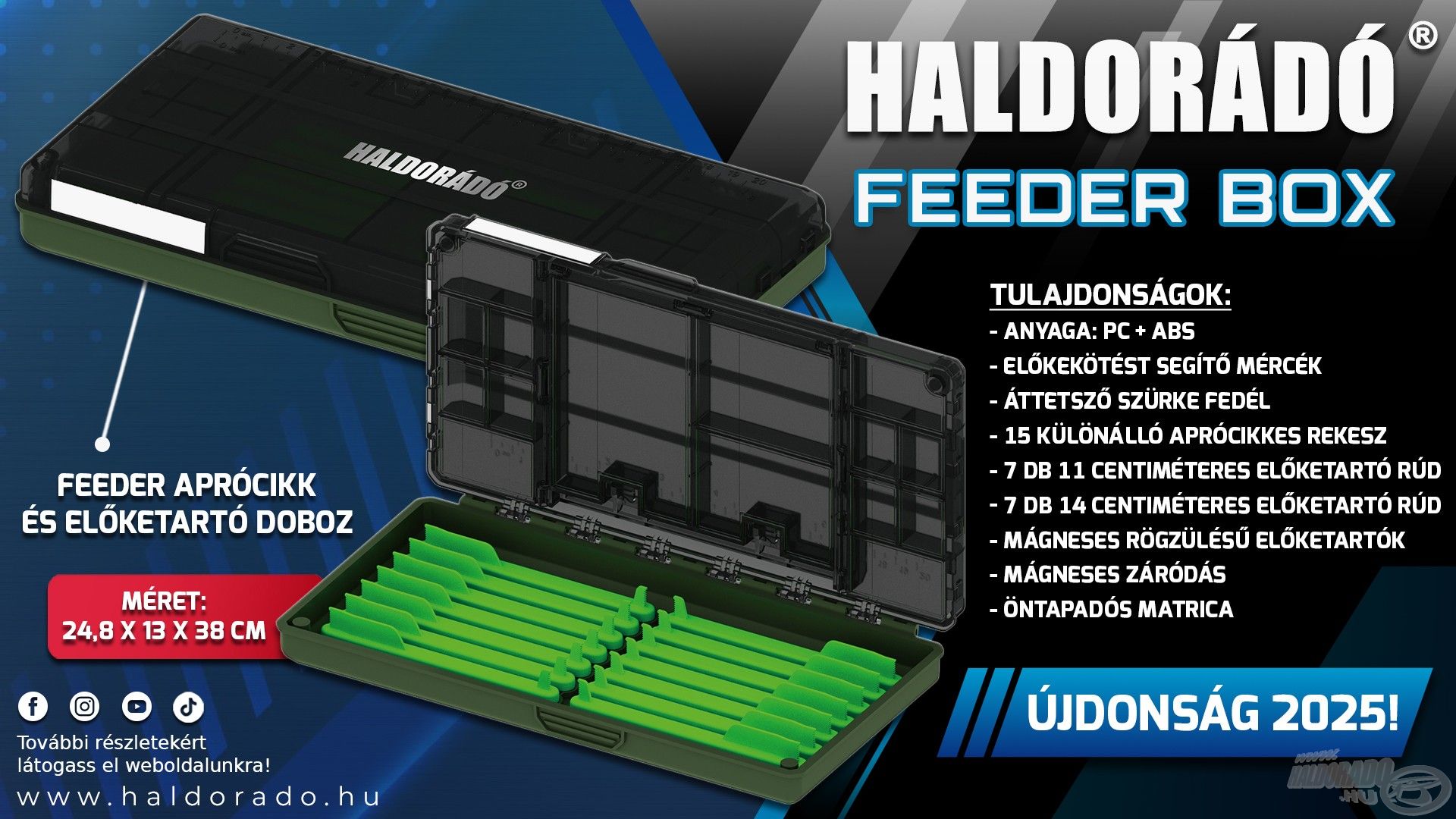 Feeder Box - Feeder aprócikk és előketartó doboz mágneses létrákkal