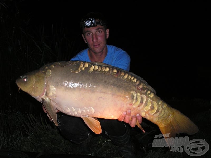 Ottó első hala ez a gyönyörű, 9,82 kg-os spanyolos beütésű potyesz volt