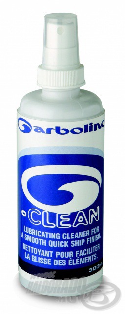 A Garbolino G-Clean nevű terméke nem más, mint egy speciális tisztító folyadék, melynek segítségével bármilyen szennyeződést könnyedén eltüntethetünk botunk felületéről