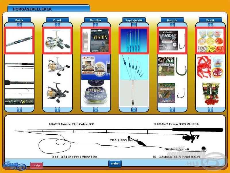 Nektek kell a rendelkezésre álló felszerelések közül kiválasztanotok, hogy mivel fogtok horgászni