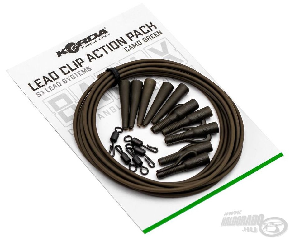 A Korda Basix Lead Clip Action Pack egy komplett ólomklipsz rendszer gubancgátló csővel kombinálva