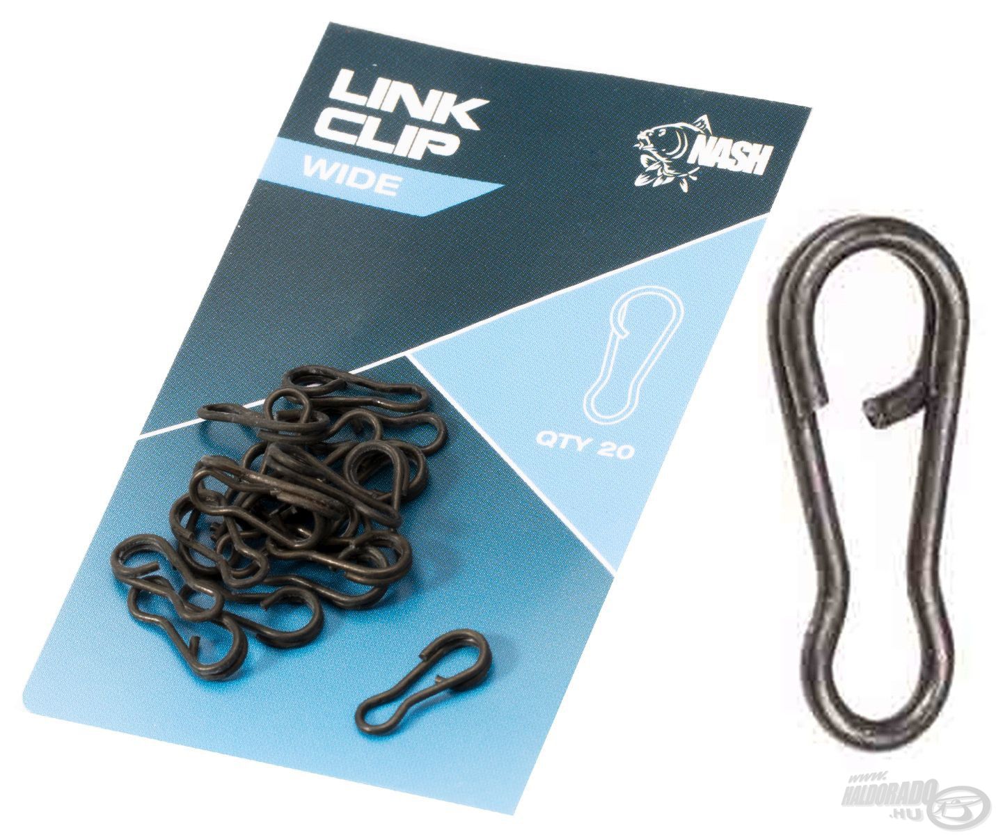A Link Clip különleges bevonatának köszönhetően csekély a víz alatti csillogása, ezáltal hozzájárul a szerelék rejtettségéhez. Elérhető wide és slim modellekben