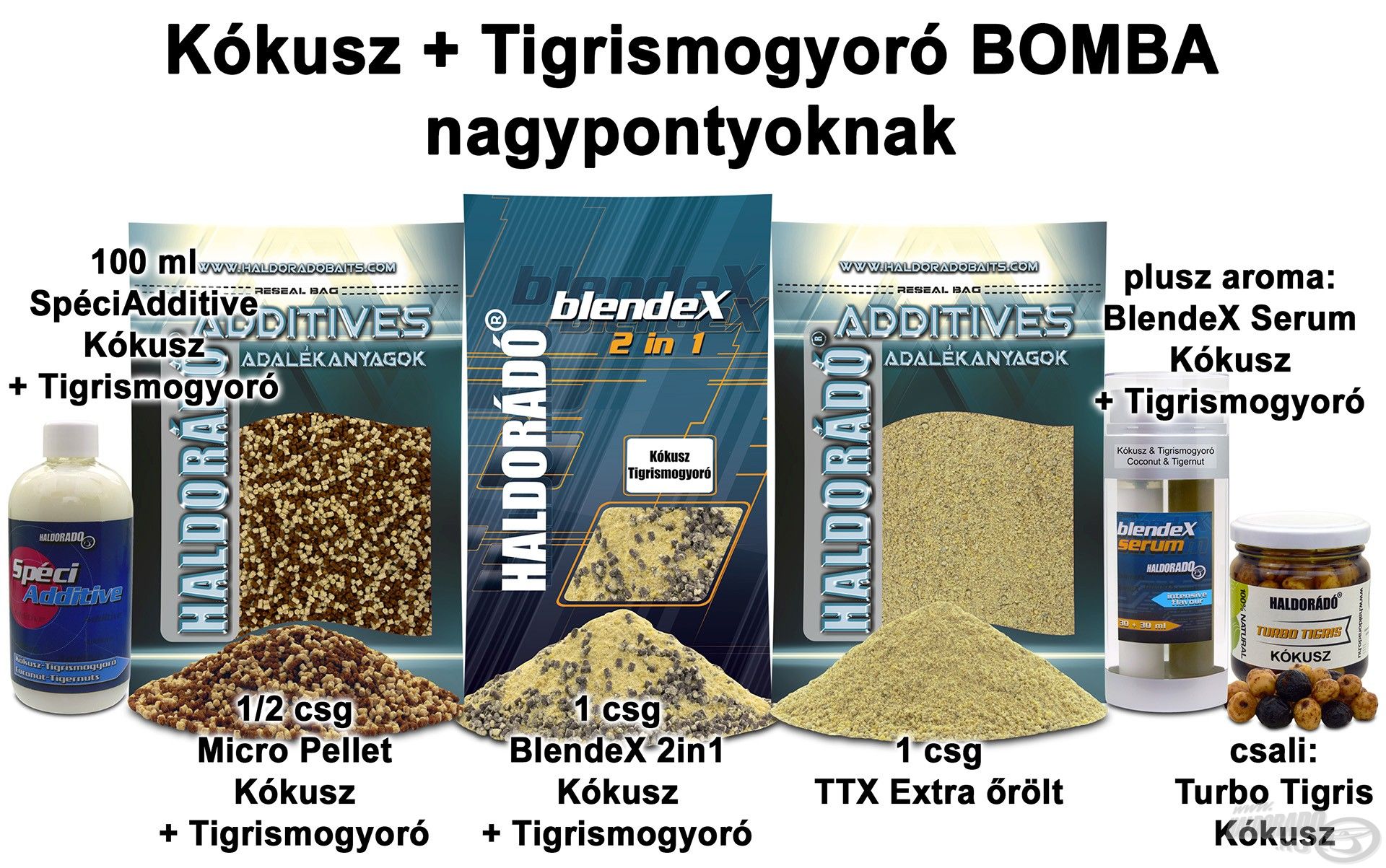 Kókusz + Tigrismogyoró BOMBA nagypontyoknak