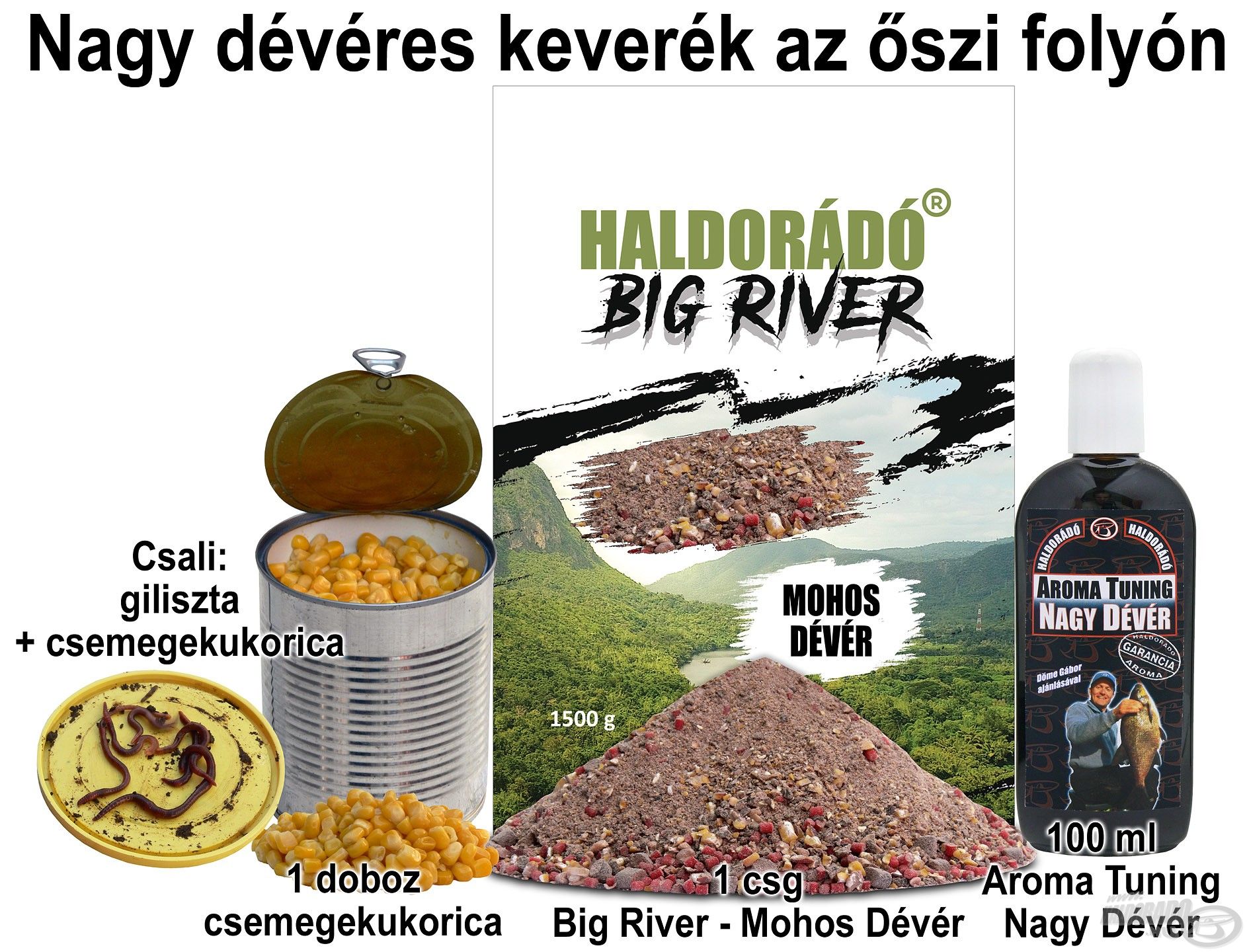 Nagy dévéres keverék az őszi folyón