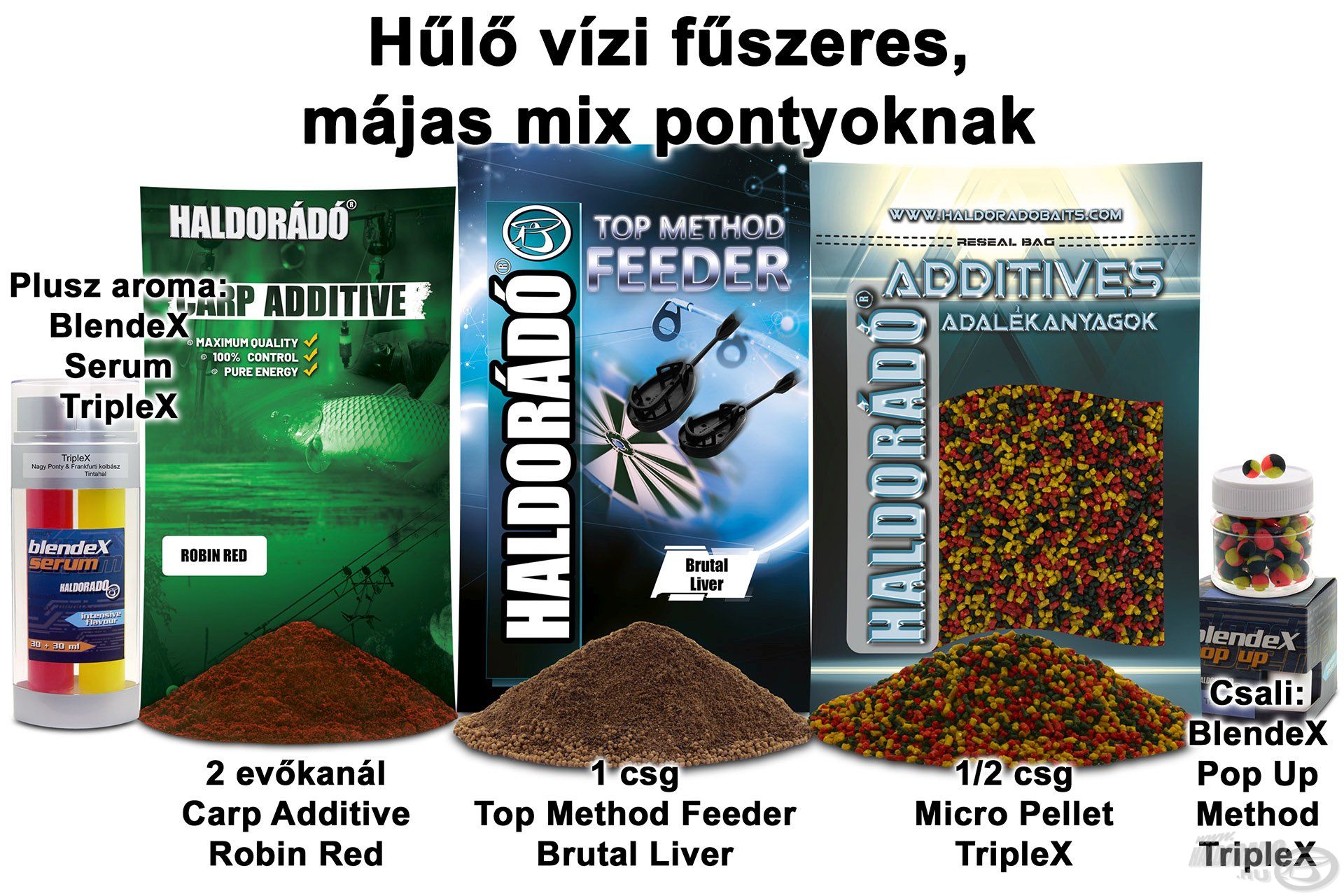 Hűlő vízi fűszeres, májas mix pontyoknak