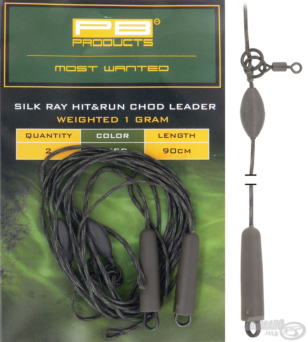 Silk Ray Hit&Run Chod Leader Weed 90 cm