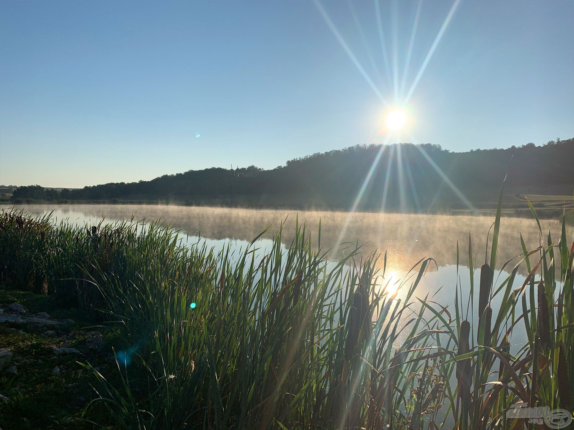 Ködös reggel fogadott minket a tóparton