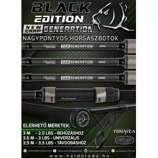 BLACK EDITION NEW GENERATION CARP 300 2,5 Lbs behúzós nagypontyos horgászbot termék kép