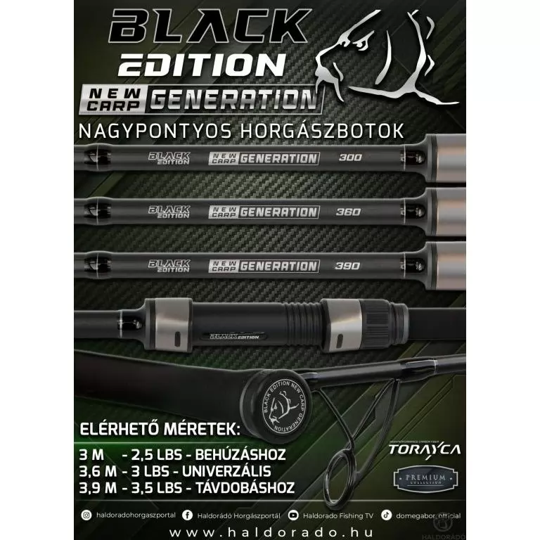 BLACK EDITION NEW GENERATION CARP 300 2,5 Lbs behúzós nagypontyos horgászbot / 1