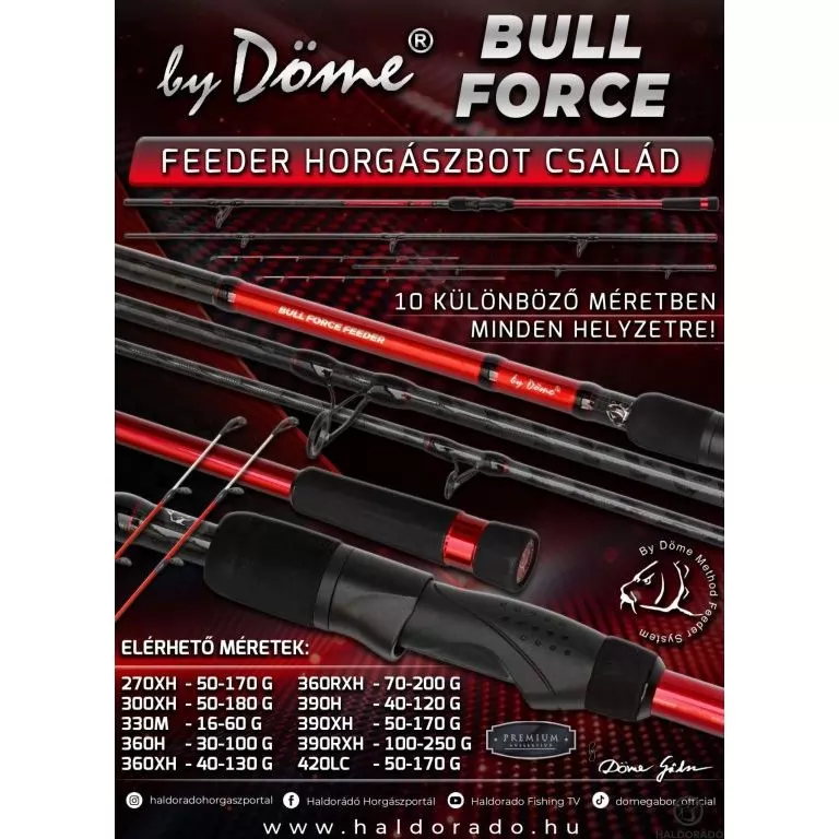 By Döme BULL FORCE Feeder 330MH finom feeder horgászbot közepes távra / 1