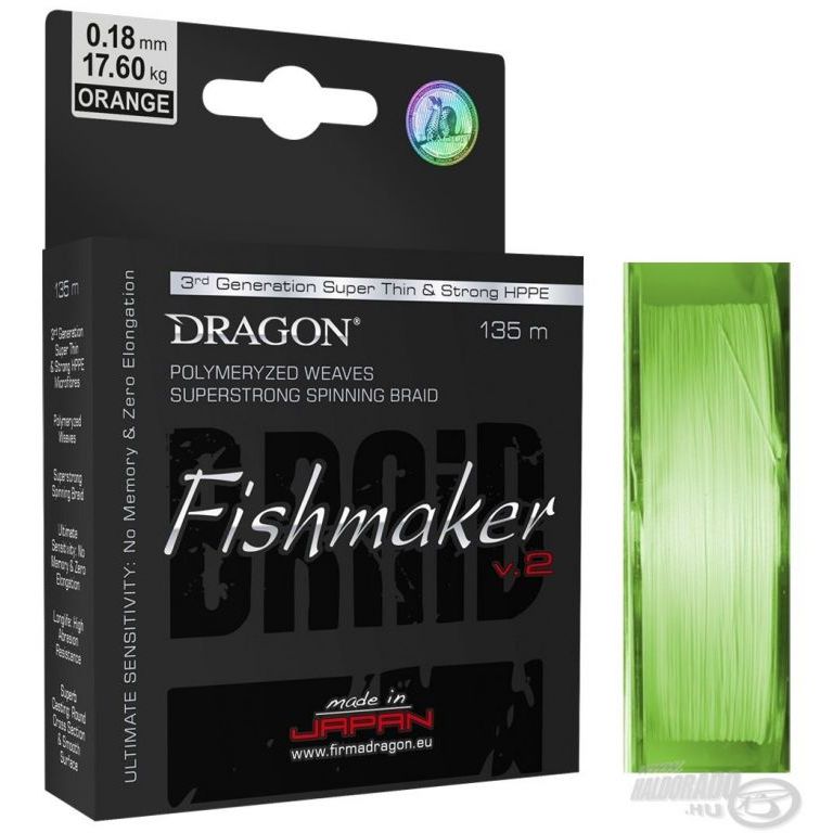 DRAGON Fishmaker V.2 Fluo Green 135 m - 0,14 mm