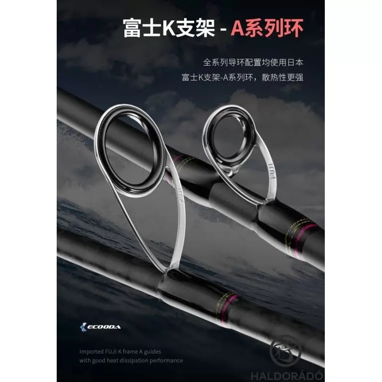 ECOODA ExairEtika Tai Raba 208XHS Spinning nyéltoldós JIG-es süllős horgászbot / 8