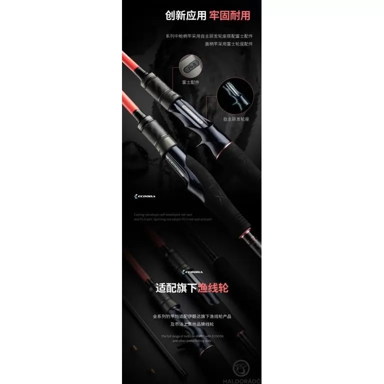 ECOODA ExairEtika Tenya Game 235MHS Spinning JIG-es süllős horgászbot / 9