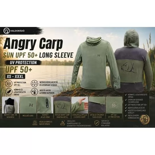 HALDORÁDÓ Angry Carp SUN UPF 50+ Long Sleeve L termék kép