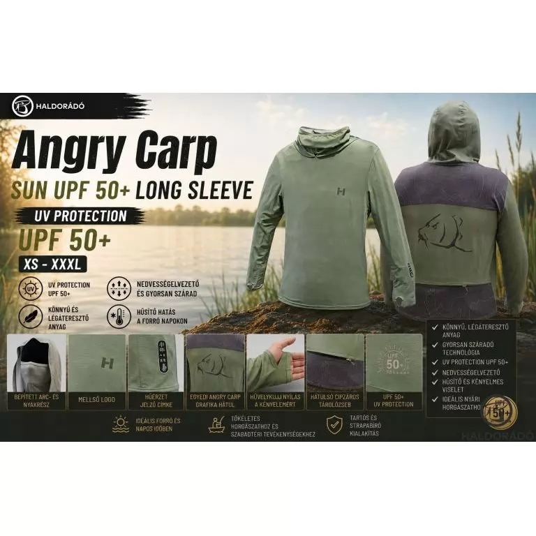 HALDORÁDÓ Angry Carp SUN UPF 50+ Long Sleeve L / 1