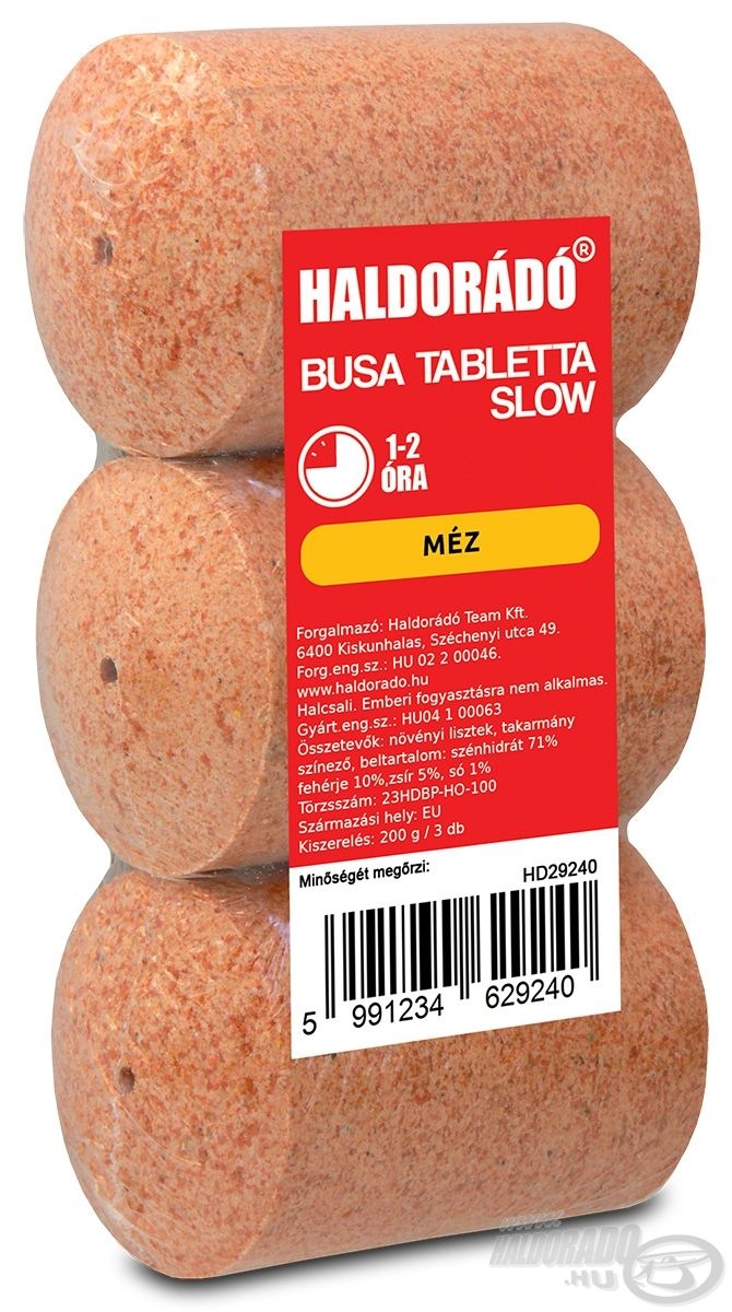 HALDORÁDÓ Busa tabletta Slow - Méz - Haldorádó horgász áruház