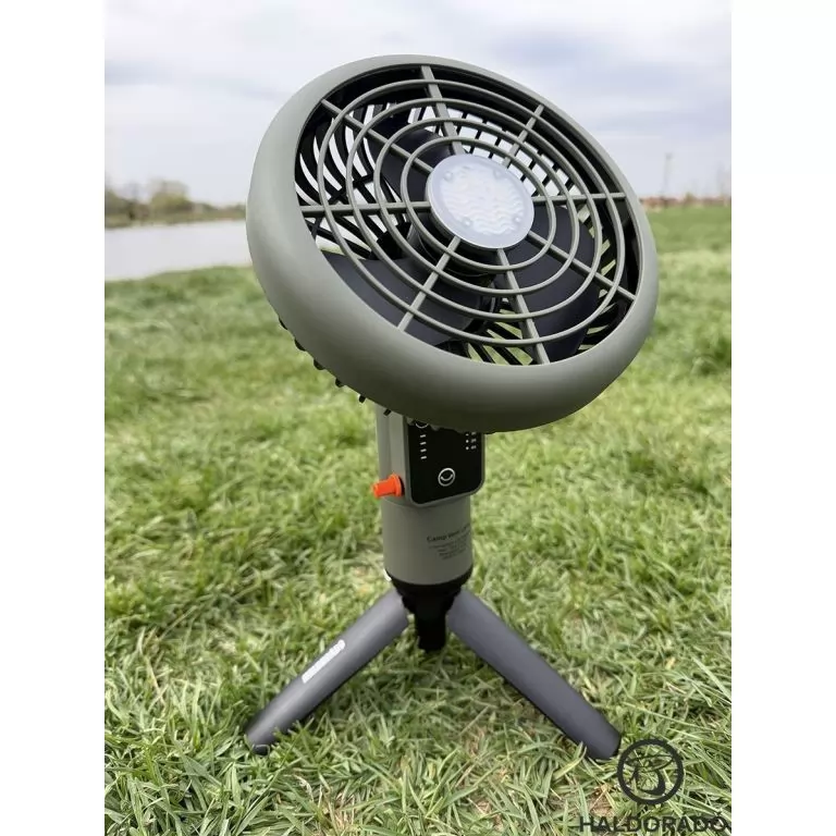 HALDORÁDÓ Camping akkumulátoros ventilátoros lámpa LED lámpával / 9