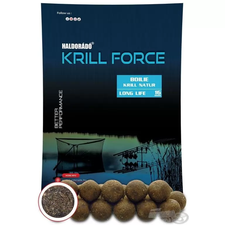 HALDORÁDÓ Krill Force Boilie Long Life 16 mm - Krill Natur / 1