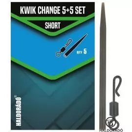 HALDORÁDÓ Kwik Change 5+5 Set Short - extra gyors horogelőke kapocs + gumikúp, rövid