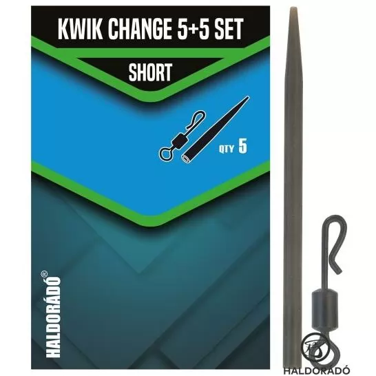 HALDORÁDÓ Kwik Change 5+5 Set Short - extra gyors horogelőke kapocs + gumikúp, rövid
