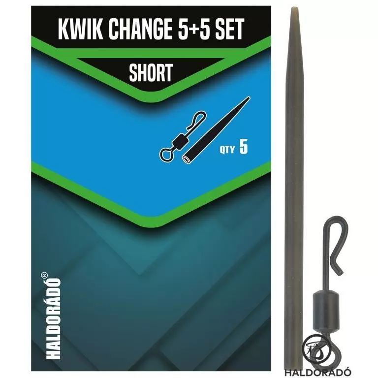 HALDORÁDÓ Kwik Change 5+5 Set Short - extra gyors horogelőke kapocs + gumikúp, rövid / 1