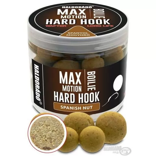 HALDORÁDÓ MAX MOTION Boilie Hard Hook Wafter 16, 20 mm - Spanyol Mogyoró