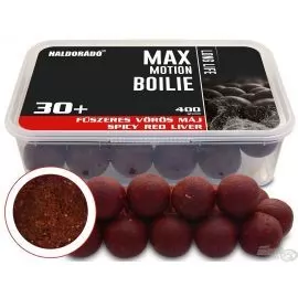 HALDORÁDÓ MAX MOTION Boilie Long Life 30+ mm - Fűszeres Vörös Máj