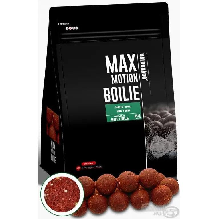 HALDORÁDÓ MAX MOTION Boilie Premium Soluble 24 mm - Nagy Hal / 1