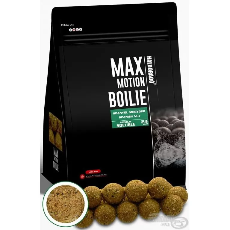 HALDORÁDÓ MAX MOTION Boilie Premium Soluble 24 mm - Spanyol Mogyoró / 1