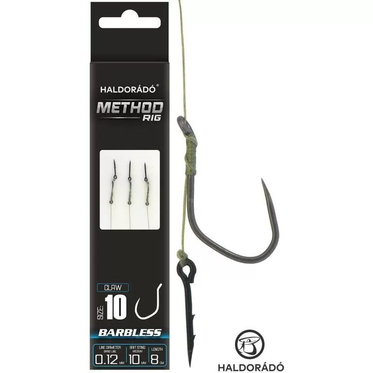 HALDORÁDÓ Method Rig 2 Braid 10 mm / Claw 10 Barbless szakáll nélküli horoggal / 1