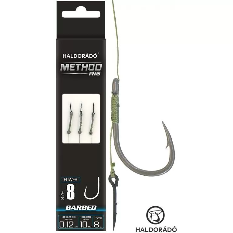 HALDORÁDÓ Method Rig 6 Braid 10 mm / Power 8 Barbed mikroszakállas horoggal / 1