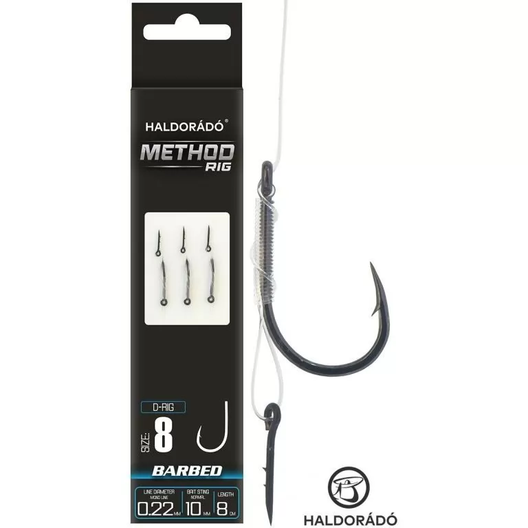 HALDORÁDÓ Method Rig 9 Mono 10 mm / D-Rig 8 Barbed mikroszakállas horoggal / 1