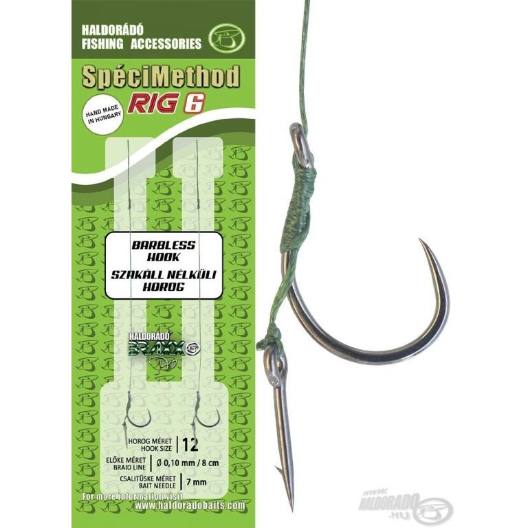 HALDORÁDÓ SpéciMethod Rig6 Braid 7 mm / 12 barbless