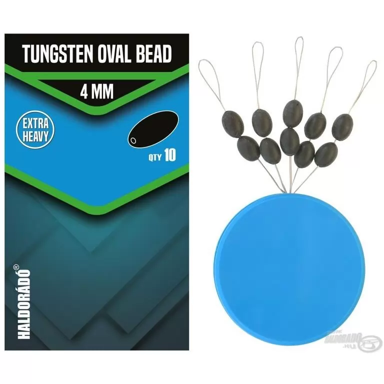 HALDORÁDÓ Tungsten Oval Bead 4 mm - Volfrám horogelőke súlyozó és gumi ütköző / 1
