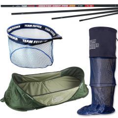 Keepnets, landing nets, carp unhooking mats