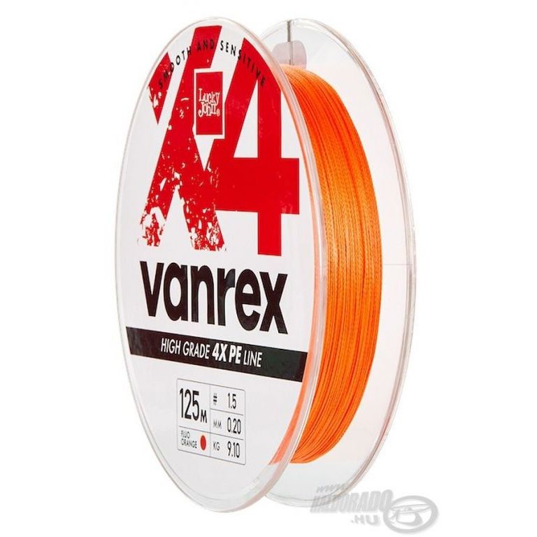 Lucky John Vanrex X4 Braid Fluo Orange 125 m - 0,08 mm