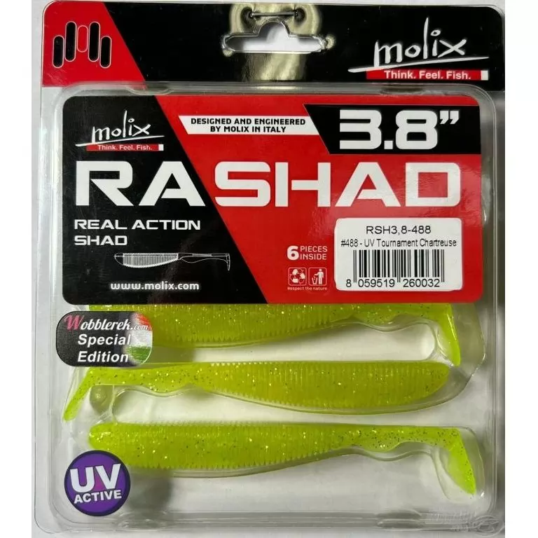 MOLIX RA SHAD 9,6 cm - UV Tournament Chartreuse / 3