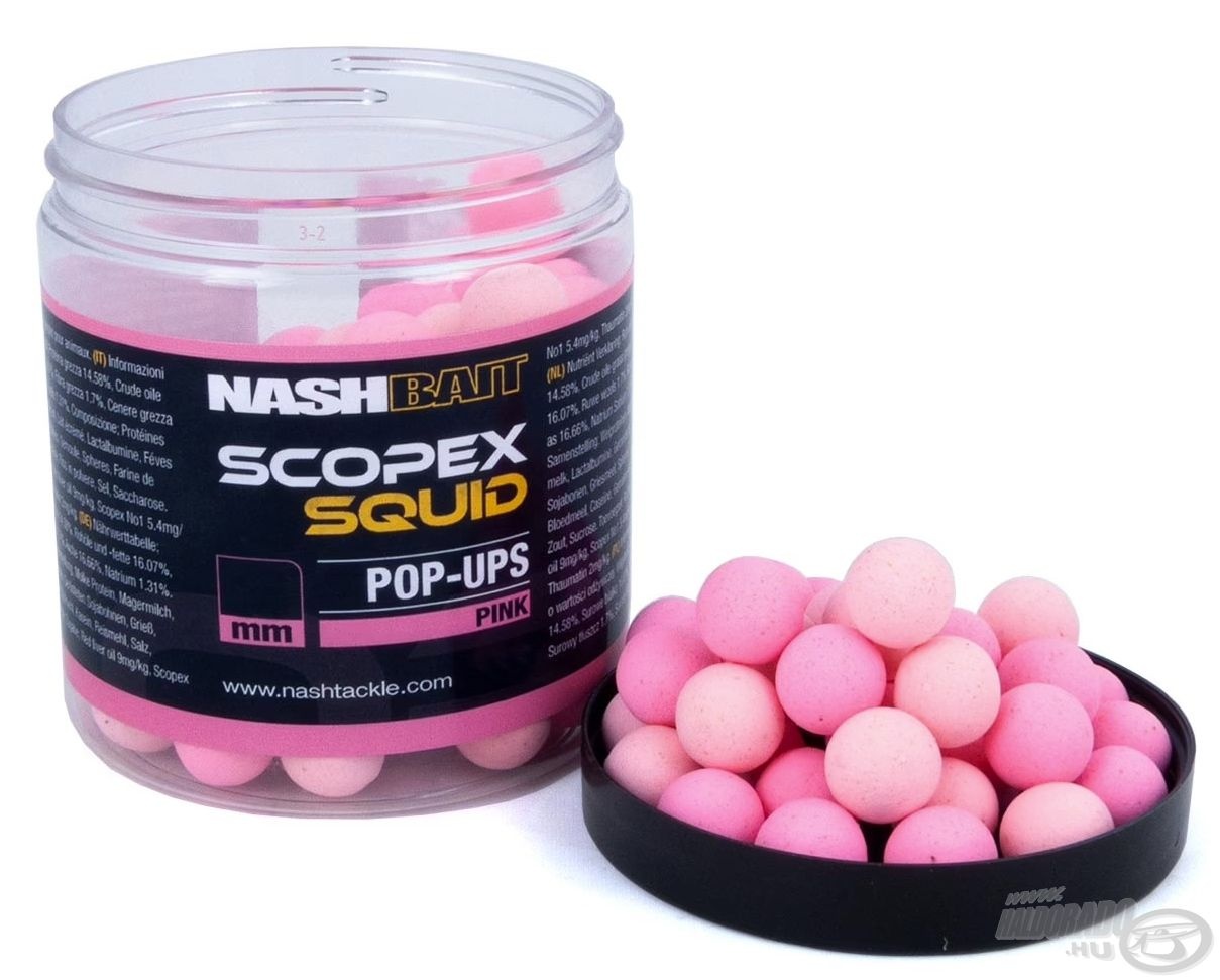 Popup Boilie Nash Scopex Squid 12 Mm - Appât Flottant Pour La Pêche Au Carp, Arôme Calmar, Couleur Blanche