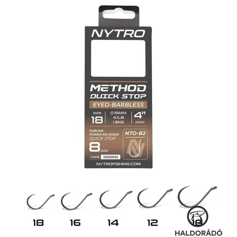 NYTRO NTO-B2 Előkötött szakáll nélküli Quick-Stop Method előke 10 cm - 10 / 0,23 mm / 1