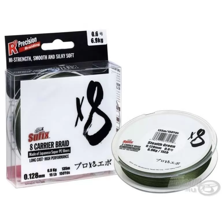 SUFIX X8 - Braided Green 150 m - 0,205 mm / 1