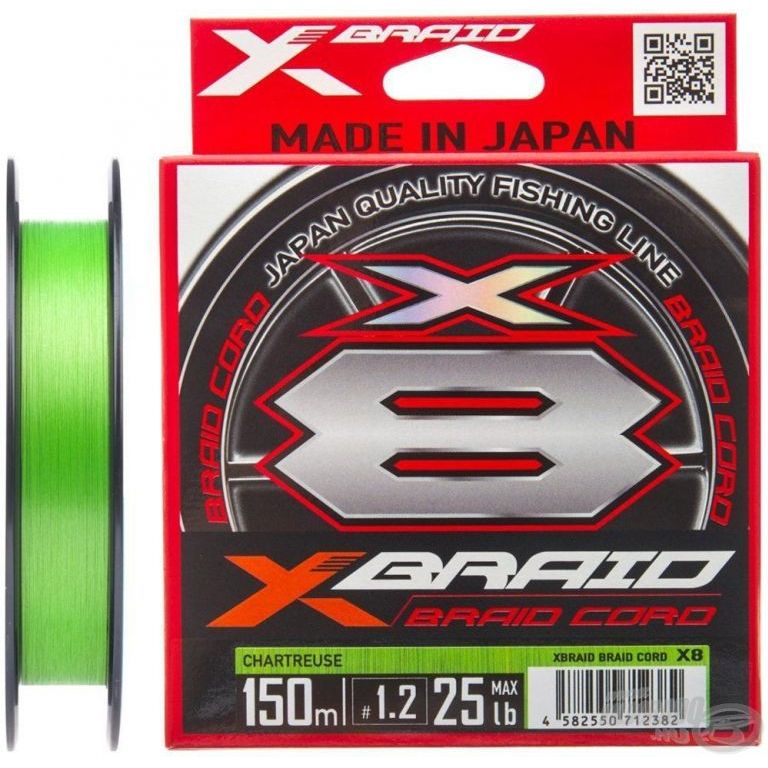 YGK Braid Cord X8 Chartreuse 150 m - 0,148 mm