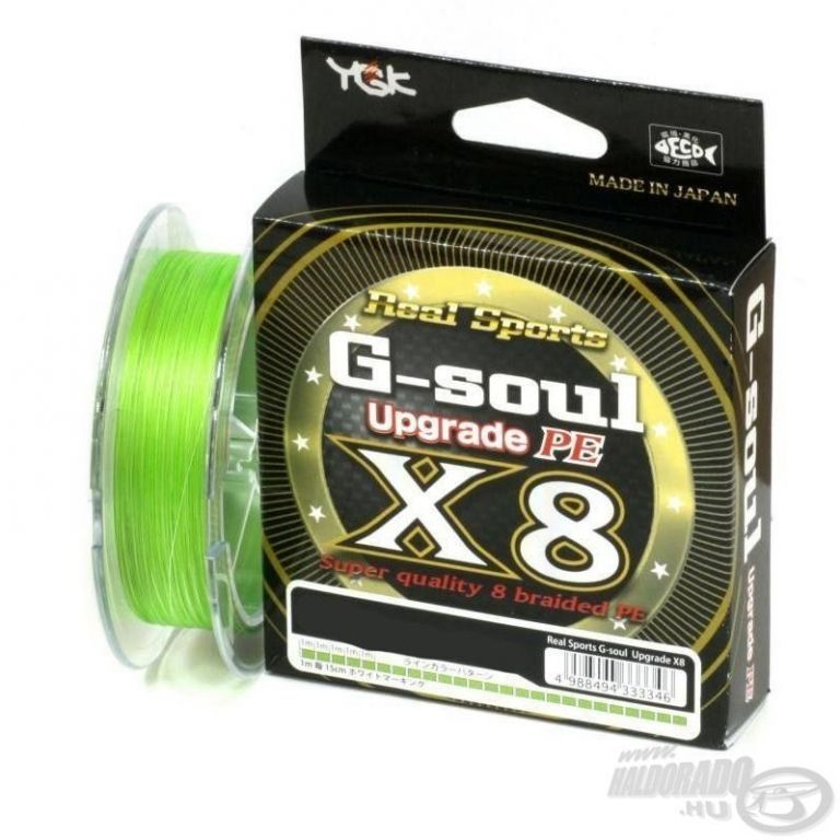 YGK G-Soul X8 Upgrade Braid fluo zöld 150 m - 0,165 mm